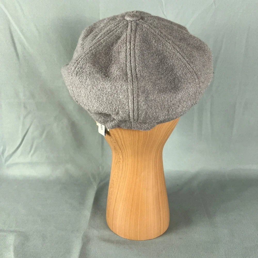 Nine West Newsboy Hat Women One Size Gray Braided Flat Cabbie Winter Outdoor